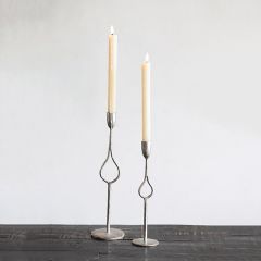 Tear Drop Iron Taper Candle Holder Set of 2