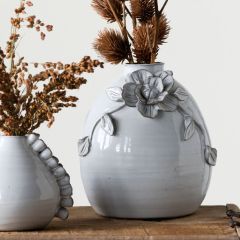 Terracotta Vase With Handmade Flower Detail