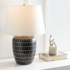 Textured Etched Mosaic Base Table Lamp