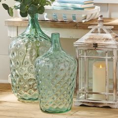 Textured Glass Jug Vase 18 Inch