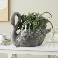 Textured Indoor/Outdoor Swan Planter