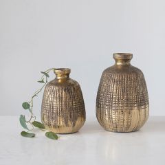 Textured Lines Mid Mod Vase