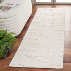 Textured Pattern Ivory Area Rug