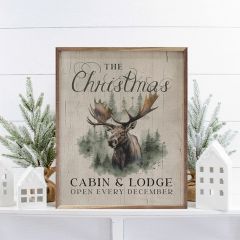The Christmas Cabin And Lodge Moose Whitewash Wall Art