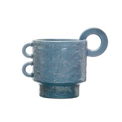 Three Ring Handle Stoneware Pot Planter