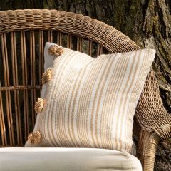 Ticking Stripe Pulled Yarn Accent Pillow