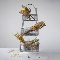 Tiered Farmhouse Basket Stand