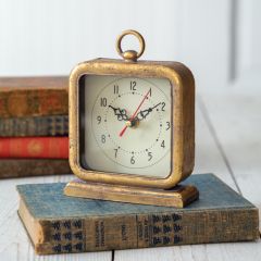 Timeless Accents Aged Metal Table Clock