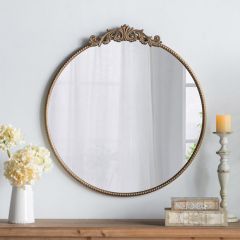 Baroque Inspired Style Gold Mirror 30 Inch