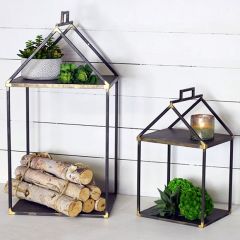 Tin House Shaped Display Stand Set of 2