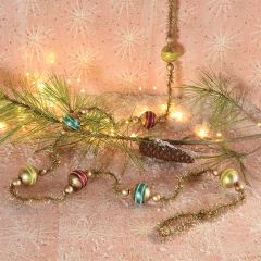 Tinsel Garland With Glass Ornaments