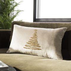 Tinsel Tree Modern Christmas Lumbar Pillow