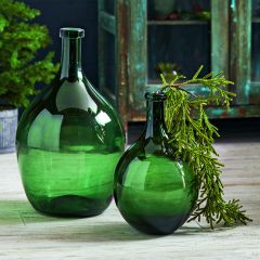 Tinted Decorative Glass Wine Bottle Vase