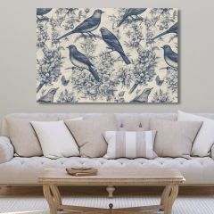 Toile Birds On Floral Branches Canvas Wall Art