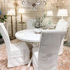 Traditional Dining Chair Slip Cover White