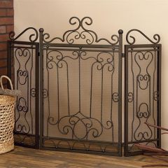 Traditional Scrolled Metal Fireplace Screen