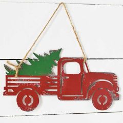 Truck With Tree Holiday Door Hanger