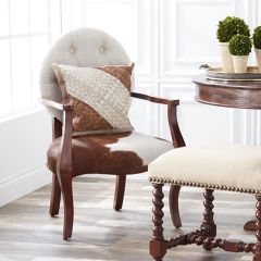 Tufted Back Cowhide Dining Chair