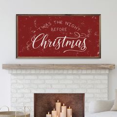 Twas The Night Before Christmas White On Red Wall Art