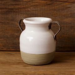 Two Handled Earthenware Vase 6 Inch