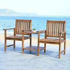 Two Seat Outdoor Wood Bench