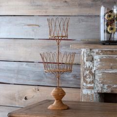 Two Tier Wire Basket Stand