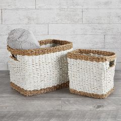 Two Tone Rectangle Basket Set of 2