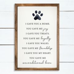 Unconditional Love Dog Wall Sign