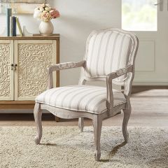 Upholstered Wood Upscale Armchair