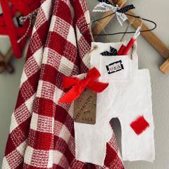 USA Stamped Overalls On Hanger Wall Decor