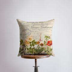 Vintage Botanical Garden Throw Pillow