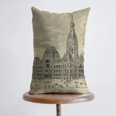 Vintage Chicago City Hall Print Pillow
