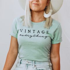 Vintage Everything Dusty Blue Cotton Tee