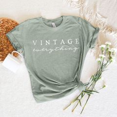 Vintage Everything Sage Cotton Tee