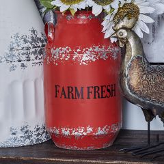 Vintage Farm Fresh Milk Can Set of 2