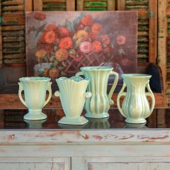 Vintage Inspired Ceramic Vase Collection Set of 4