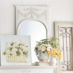 Vintage Inspired Embossed Floral Wall Mirror
