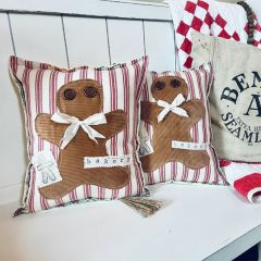 Vintage Inspired Handmade Gingerbread Accent Pillow