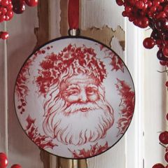 Vintage Inspired Santa Disk Ornament
