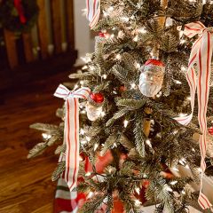 Vintage Inspired Shimmering Santa Ornament
