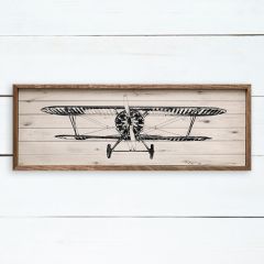 Vintage Plane Print Framed Wall Decor