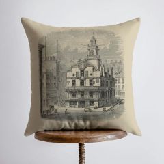 Vintage State House Print Pillow
