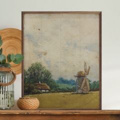Vintage Windmill Print Wall Decor