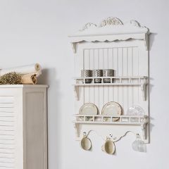 Wall Mount Dish Display Rack With Hooks