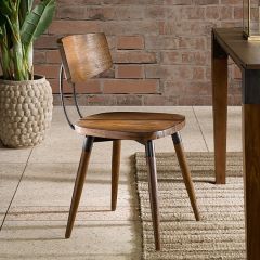 Warm Wood Casual Dining Chair Set of 2