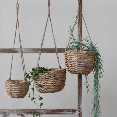 Water Hyacinth Hanging Planter Set of 3