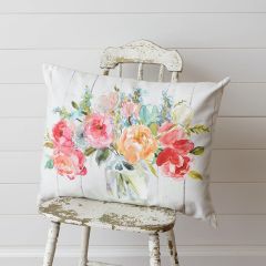 Watercolor Floral Accent Pillow