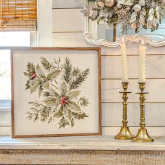 Watercolor Holly Branches Wall Art
