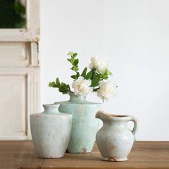 Weathered Grace Terracotta Vase Short