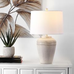 Weathered Urn Table Lamp With Shade